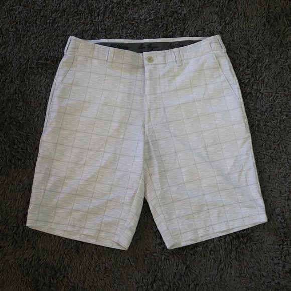 Golf Shorts Mens White Plaid 34 Waist Ben Hogan Golfing Golfer - Picture 1 of 5